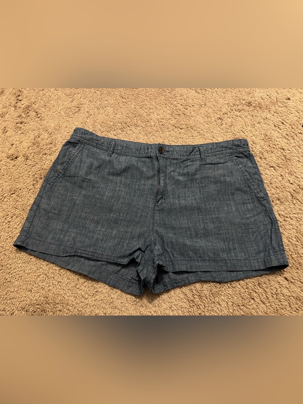A new day Sz 18 dark chambray lightweight Women's Blue Jean Shorts 100% cotton